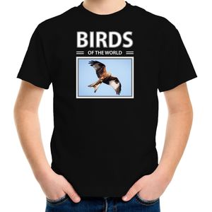 Rode wouw vogels t-shirt met dieren foto birds of the world zwart voor kinderen