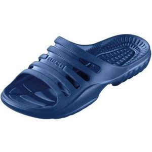 Bad/sauna slippers met voetbed navy blauw heren