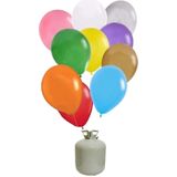 30x Gekleurde helium ballonnen 27 cm helium tank/cilinder
