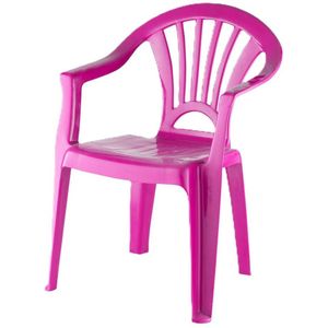 Camping Kinderstoel van kunststof - fuchsia roze - 37 x 31 x 51 cm