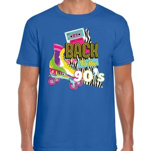 Verkleed T-shirt voor heren - back to the 90s - blauw - jaren 90 - foute party - carnaval