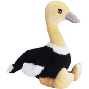 Knuffeldier Struisvogel Biggy - zachte pluche stof - dieren knuffels - zwart/wit - 34 cm