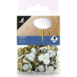 Kangaro Prikbord punaises met platte kop - set 720x stuks - wit - metaal/plastic - kantoor artikelen