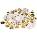 Kangaro Prikbord punaises met platte kop - set 720x stuks - wit - metaal/plastic - kantoor artikelen