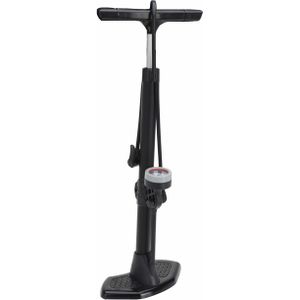 Zwarte fietspomp staand met drukmeter 67 cm