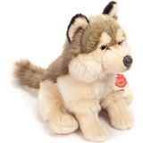 Knuffeldier Wolf - zachte pluche stof - premium kwaliteit knuffels - grijs/wit - 29 cm