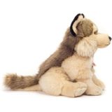 Knuffeldier Wolf - zachte pluche stof - premium kwaliteit knuffels - grijs/wit - 29 cm