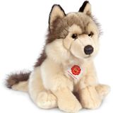 Knuffeldier Wolf - zachte pluche stof - premium kwaliteit knuffels - grijs/wit - 29 cm