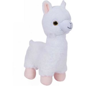 Pluche speelgoed knuffeldier Witte Lama van 27 cm