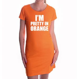 I'm pretty in orange jurkje oranje dames - EK / WK / Konginsdag / Oranje kleding S