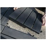 EDA Tuintegel/terrastegel - 5x - zwart - kunststof - weerbestendig - 38 x 38 cm - vlonder vloertegels