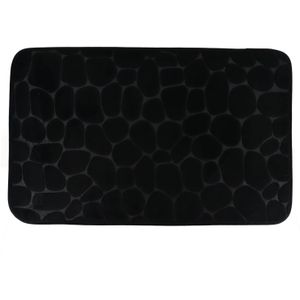 Tendance Badmat mat Pebble - microfiber - Memory Foam - zwart - 50 x 80 cm - antislip - badkamer