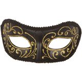 Venetiaans oogmasker - zwart met goud - voor dames en heren - masker