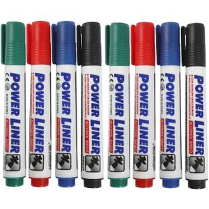 Whiteboard markers/stiften Power Liners - 2x - in 4 kleuren - punt van 4 mm