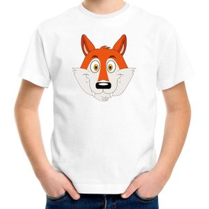 Cartoon vos t-shirt wit voor jongens en meisjes - Cartoon dieren t-shirts kinderen