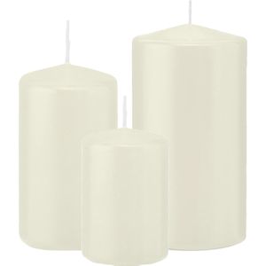 Trend Candles - Stompkaarsen set 6x stuks ivoor wit 10-12-15 cm