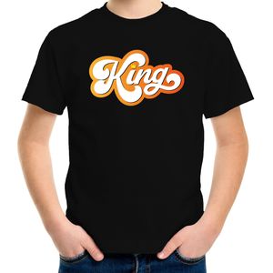 King Koningsdag t-shirt zwart voor kinderen/ jongens