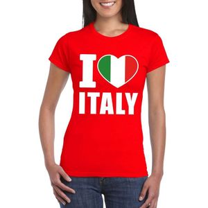 Rood I love Italie fan shirt dames