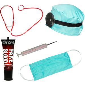 Dokter/chirurg ziekenhuis verkleed set - accessoires 6-delig - kunststof