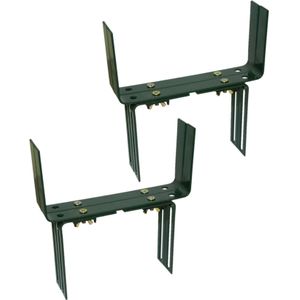 Set van 4 verstelbare metalen balkon/muurbeugels 12 t/m 23,5 cm in de kleur donker groen