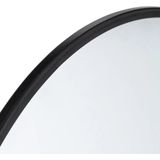 Atmosphera Spiegel/wandspiegel - rond - Dia 38 cm - metaal/glas - zwart