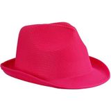 Trilby feesthoed fuchsia voor volwassenen