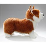 Pluche Bruin/Witte Corgi Hond Knuffel 35 cm - Honden Huisdieren Knuffels - Speelgoed Voor Kinderen