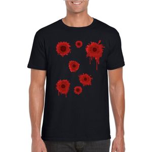 Schotwonden t-shirt zwart heren