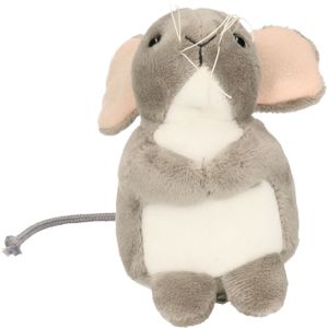 Knuffeldier Muis - zachte pluche stof - premium kwaliteit knuffels - grijs - 11 cm