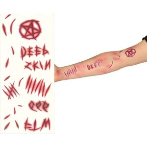 Halloween nep wond tattoos - littekens - horror thema