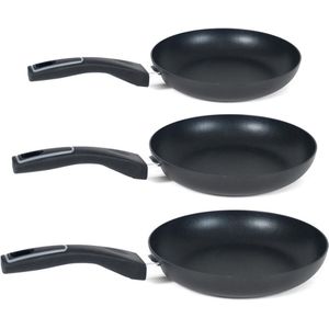 Koekenpannen set Gusto met anti-aanbak laag dia 22/24/26 cm - Alle warmtebronnen geschikt