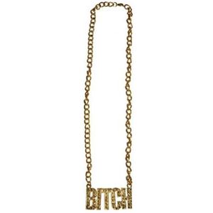 Gouden schakelketting Bitch