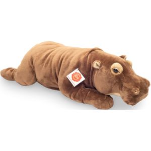 Knuffeldier Nijlpaard - zachte pluche stof - premium kwaliteit knuffels - bruin - 48 cm