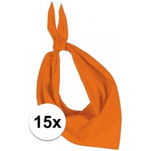 15x Zakdoek bandana oranje