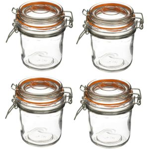 Set van 24x weckpotjes/voorraadpotjes 0,33L glas met beugelsluiting