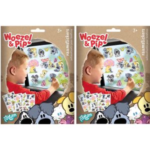 2x pakjes raam/autoraam kinder stickers - 70x stuks - Woezel en Pip thema