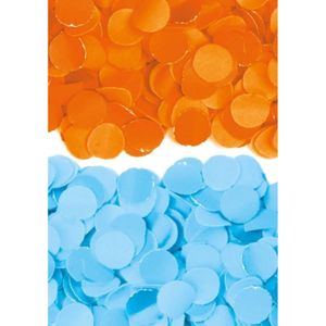 2 kilo oranje en blauwe papier snippers confetti mix set feest versiering