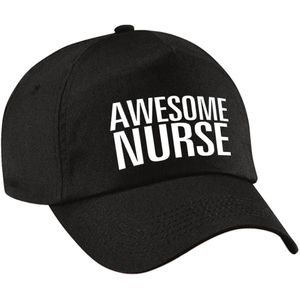 Awesome nurse pet / cap zwart voor dames - Geweldige zuster / verpleegkundige cadeau