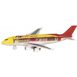 Speelgoed vracht vliegtuig geel/rood 19 cm