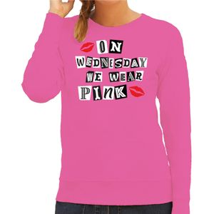 Verkleed sweater voor dames - on wednesday we wear pink - roze - gemene meiden - carnaval