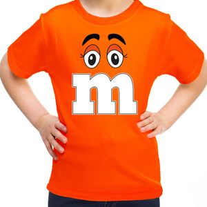 Verkleed t-shirt M voor kinderen - oranje - meisje - carnaval/themafeest kostuum