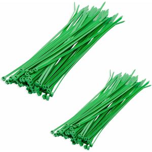 Kabelbinders/Tie-wraps Pakket Groen 400x Stuks In 2 Verschillende Formaten 10 Cm(200x) + 20 Cm(200x)