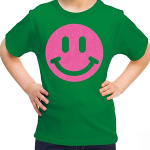 Verkleed T-shirt voor meisjes - smiley - groen - carnaval - feestkleding voor kinderen