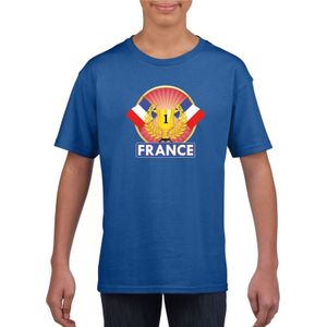Blauw Frankrijk supporter kampioen shirt kinderen
