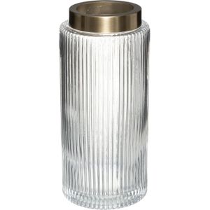 Atmosphera bloemenvaas Elegance - Cilinder model - transparant - glas - H26 x D12 cm