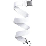 100x Keycord/lanyard wit met sleutelhanger 50 cm