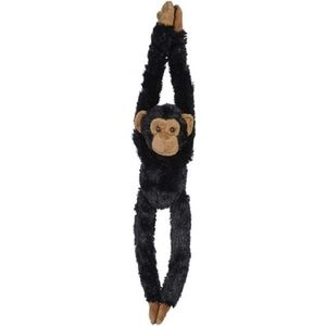 Pluche Zwarte Chimpansee Knuffel 65 cm - Chimpansee Apen Jungledieren Knuffels