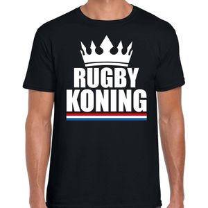 Rugby koning t-shirt zwart heren - Sport / hobby shirts