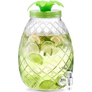 Zeller Drankdispenser - groen - ananas vorm - 4,5 liter - 24 x 19 x 29 cm