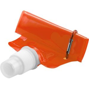 Set van 8x stuks waterzak oranje 400 ml opvouwbaar met haak